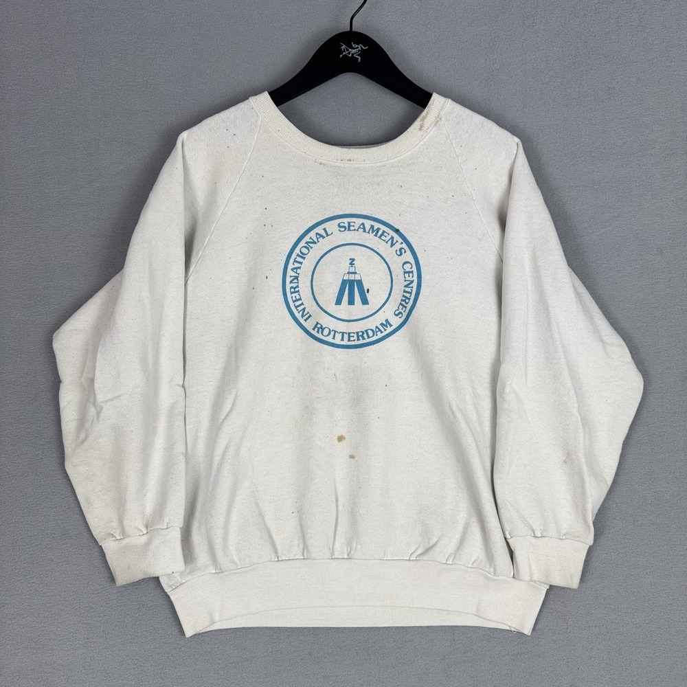 Vintage Screen Stars Seamen's Center Crewneck Sweatshirt Raglan 80s Mens XL